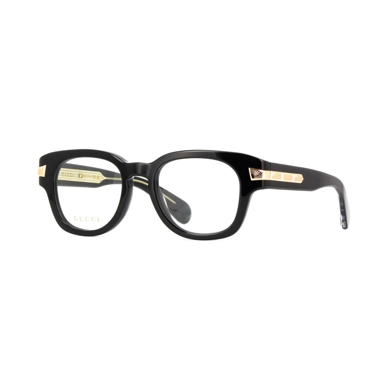 Gucci Gg1518o Eyeglasses Black Acetate/Metal Square